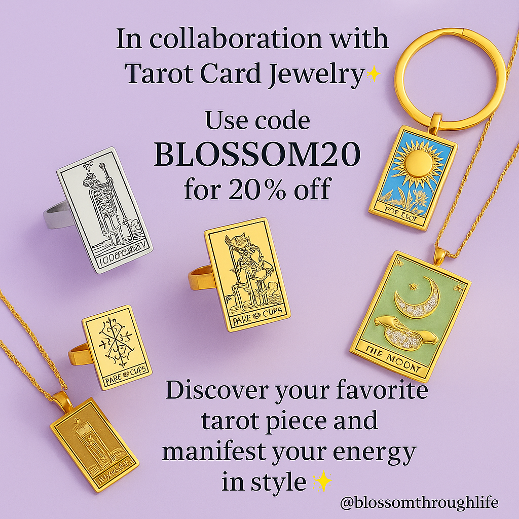 Blossom and Tarot card jewelry shop with discount