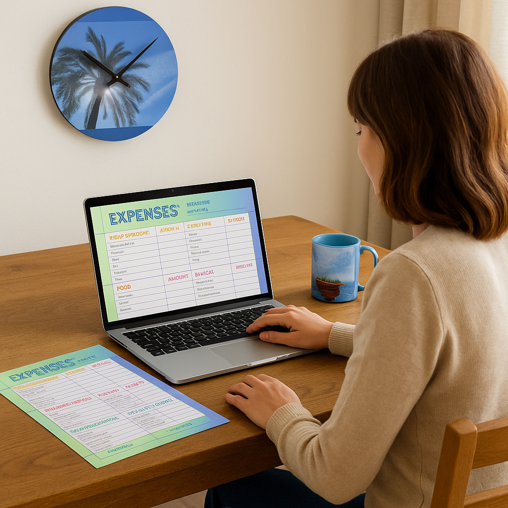 Monthly expenses tracker planner