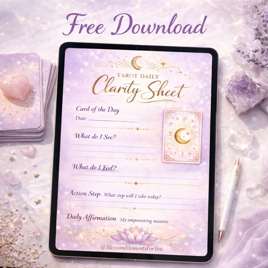 Tarot Daily Clarity Sheet by Blossom Moments For You