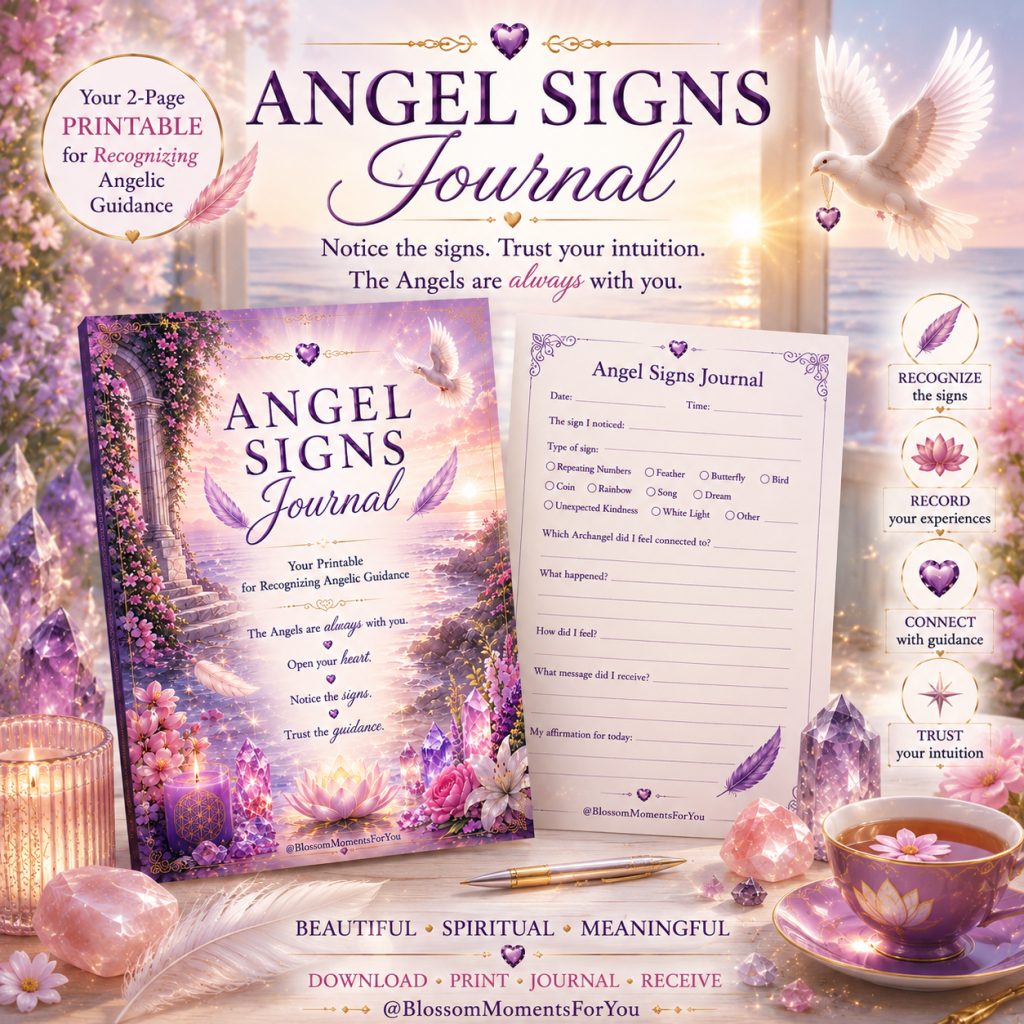 Angel Signs Journal by Blossom Moments For You