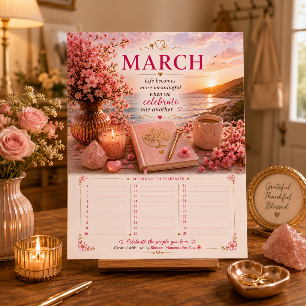 Blossom Moments Birthday calender celebrate the people you love