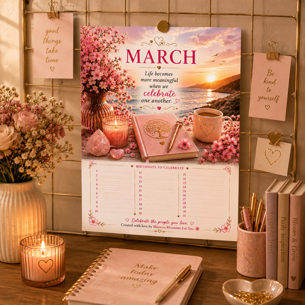 Blossom Moments Birthday calender celebrate the people you love