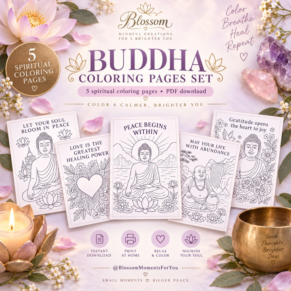 Buddha colouring pages by Blossom Moments For You