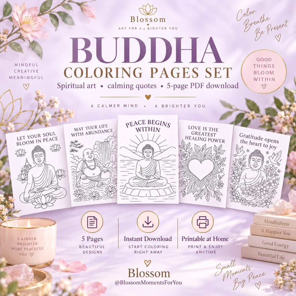 Buddha colouring pages by Blossom Moments For You