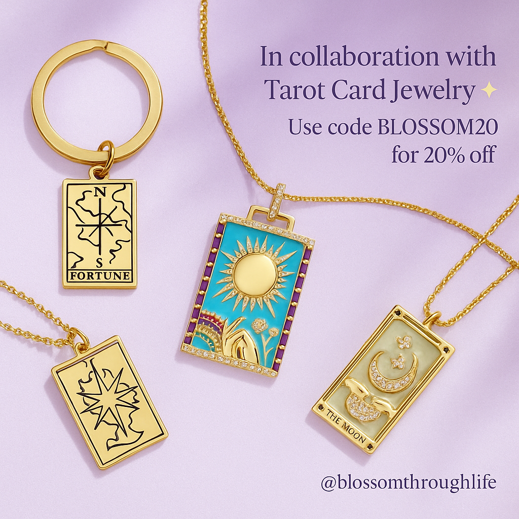 Blossom and Tarot card jewelry shop with discount
