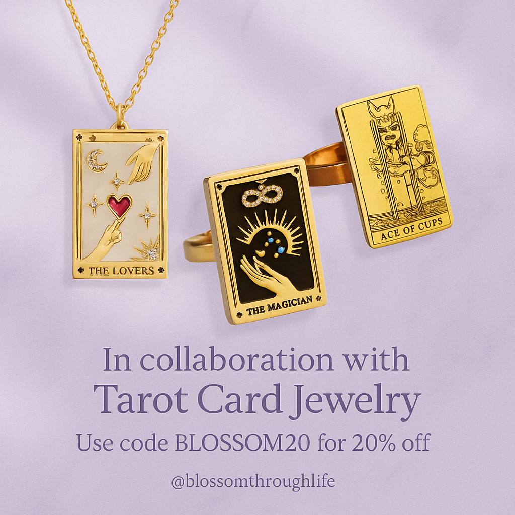 Blossom and Tarot card jewelry shop with discount