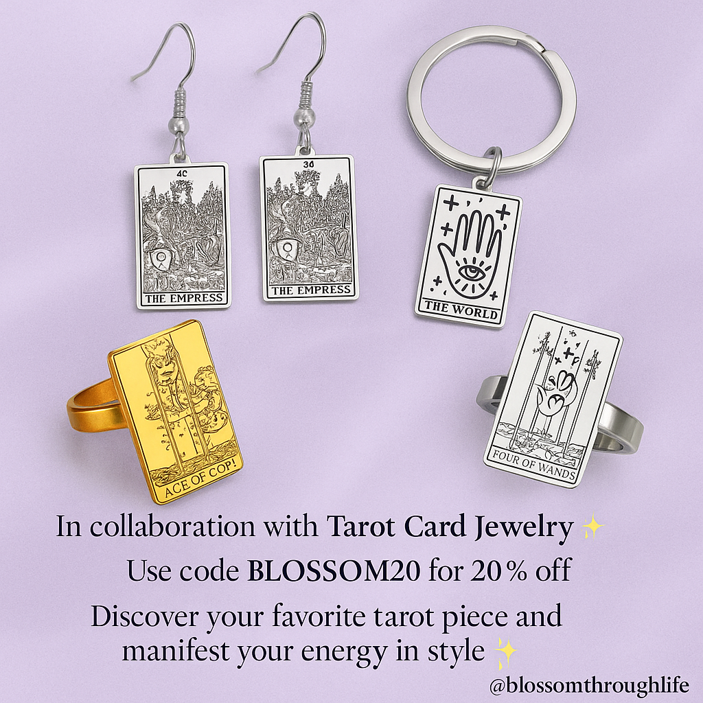 Blossom and Tarot card jewelry shop with discount
