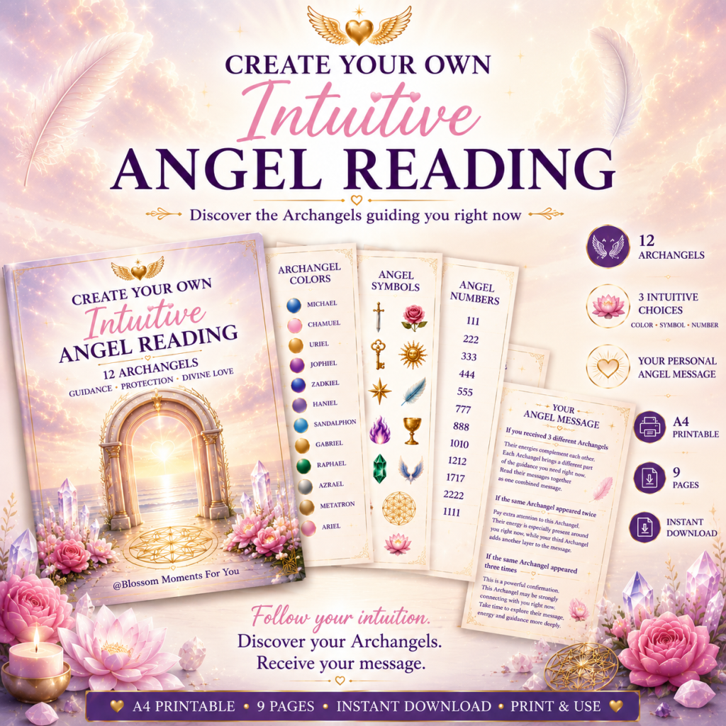 Create your own intuitive angel reading by blossom moments for you