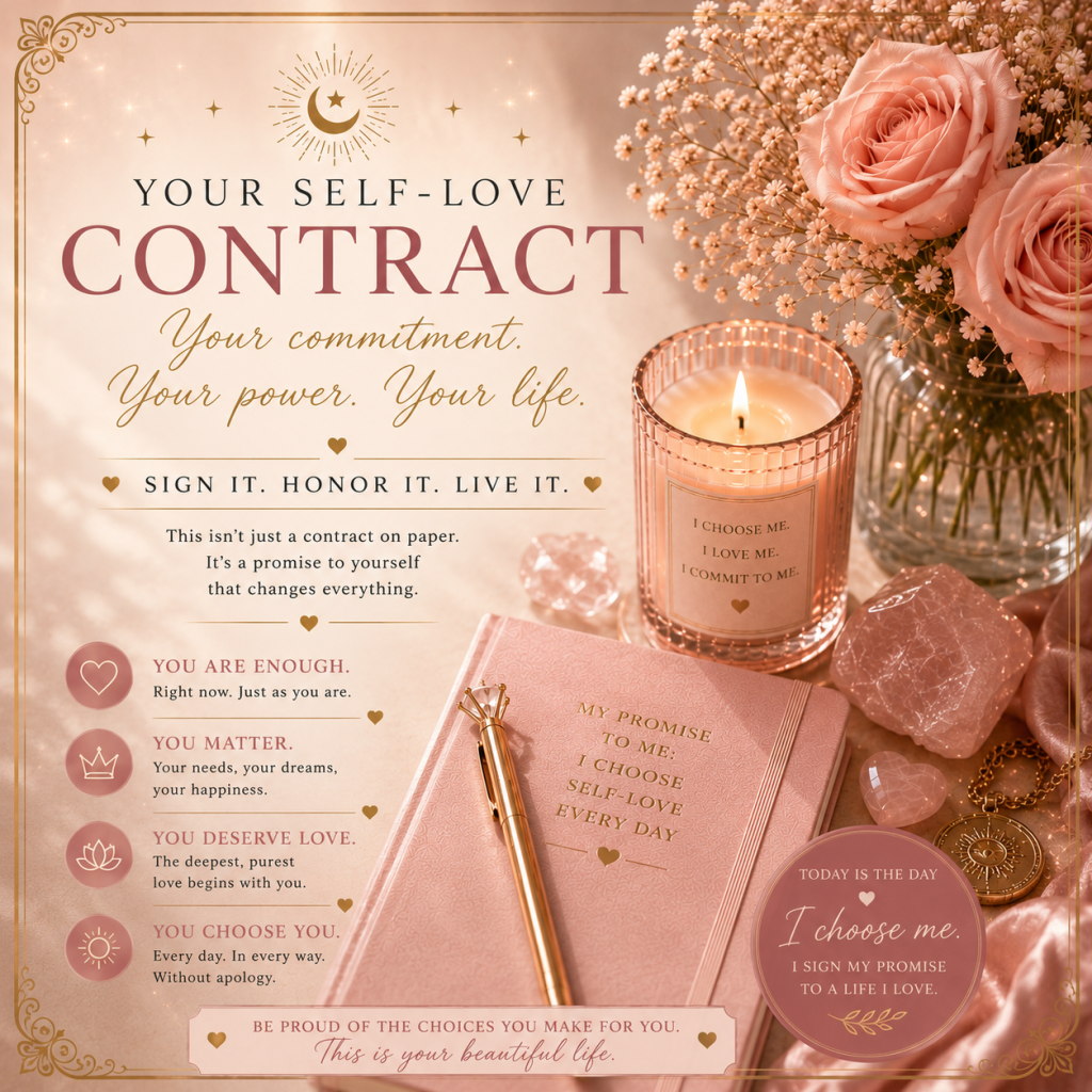 Sign your Self-love contract by Blossom Moments For You