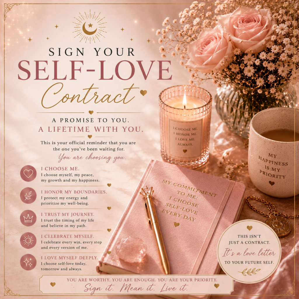 Sign your Self-love contract by Blossom Moments For You