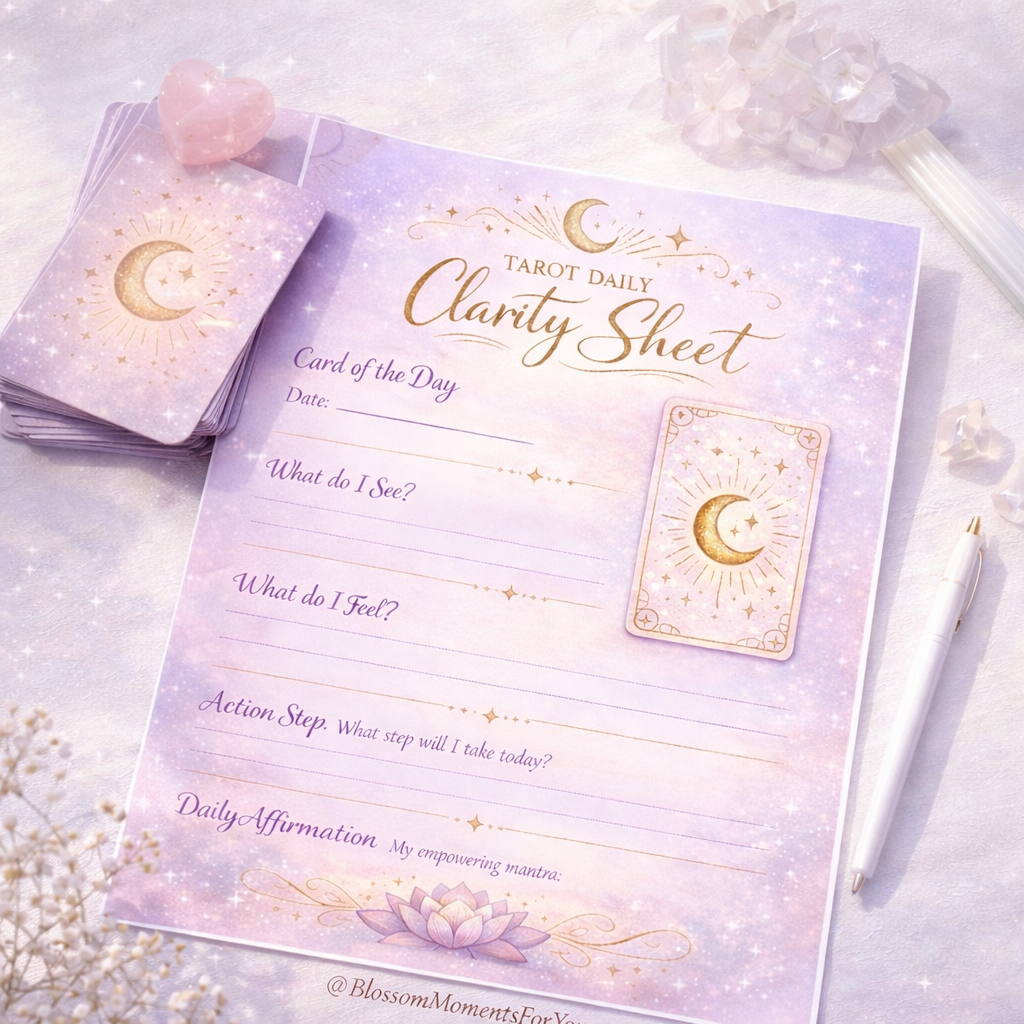 Tarot Daily Clarity Sheet by Blossom Moments For You