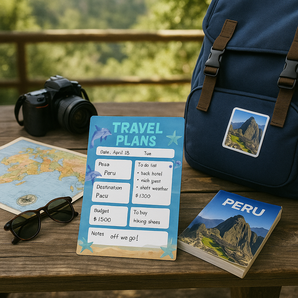 Travel plans digital download