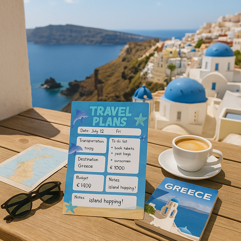 Travel plans digital download