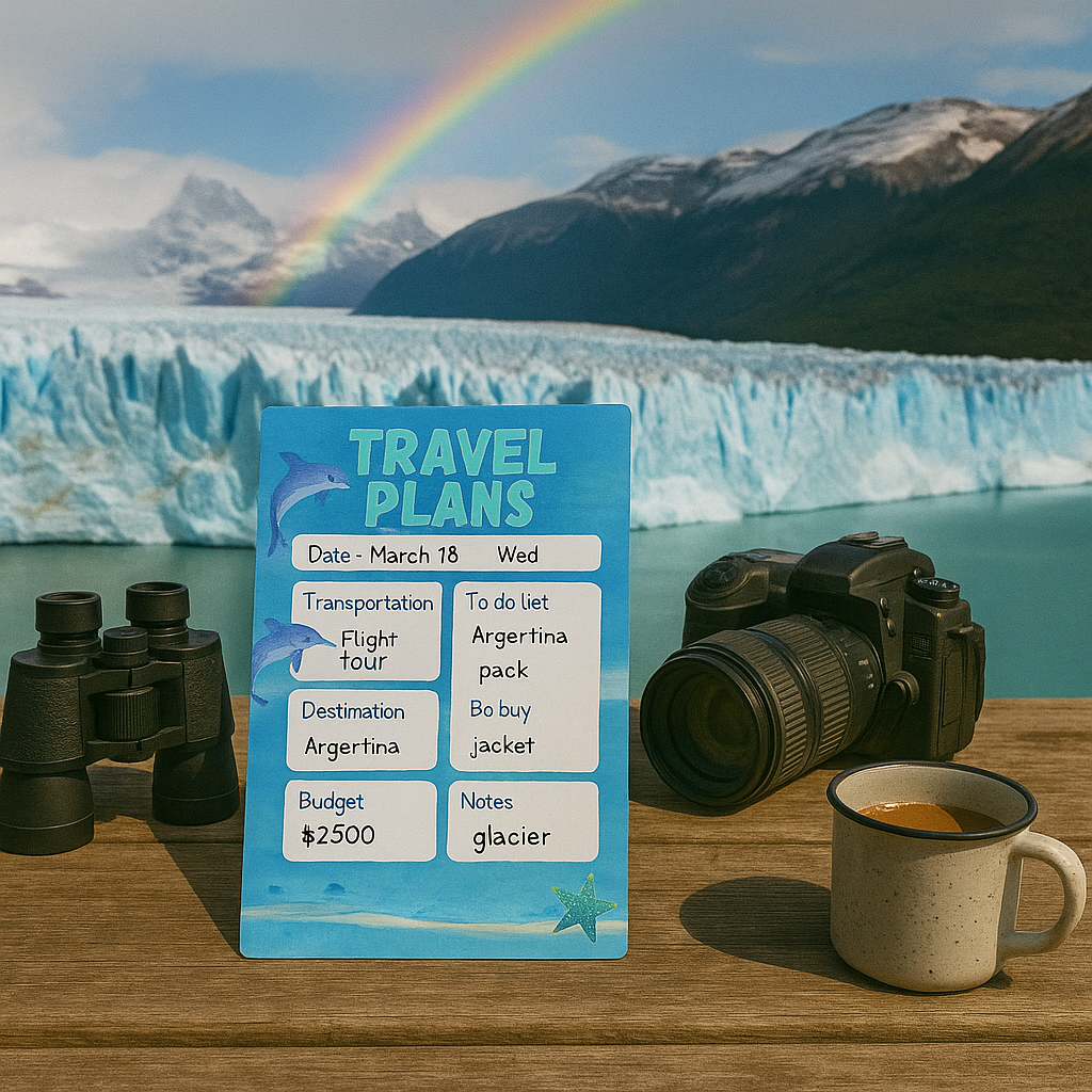 Travel plans digital download