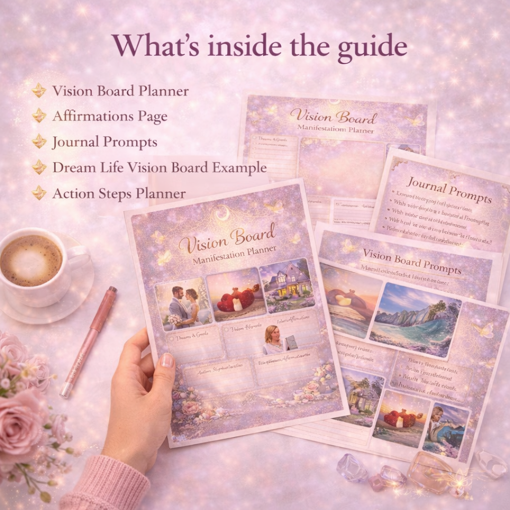 Create your dream life vision board by blossom moments for you